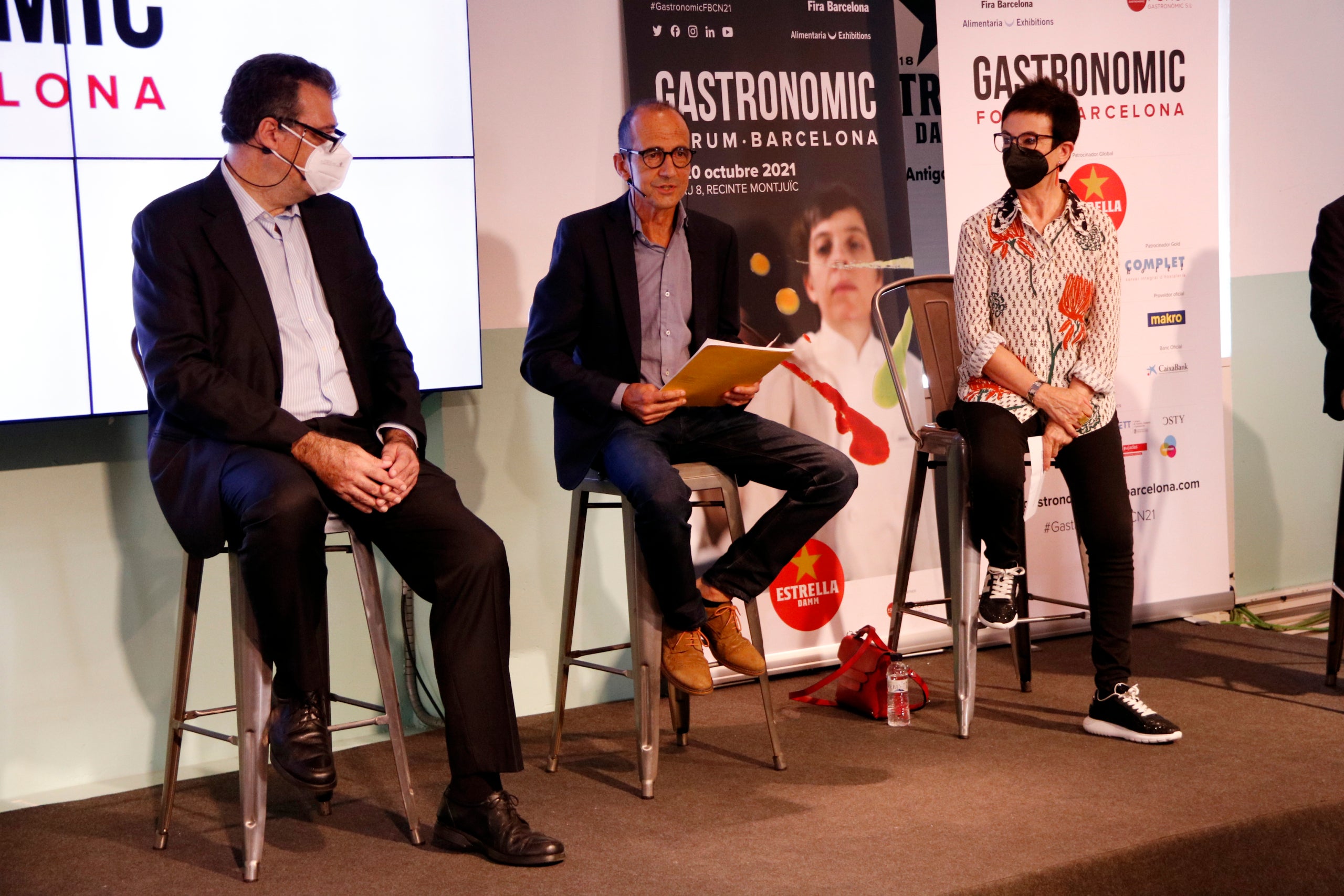 Josep Alcaraz, Pep Palau i Carme Ruscalleda en la presentació del Gastronomic Forum Barcelona | ACN