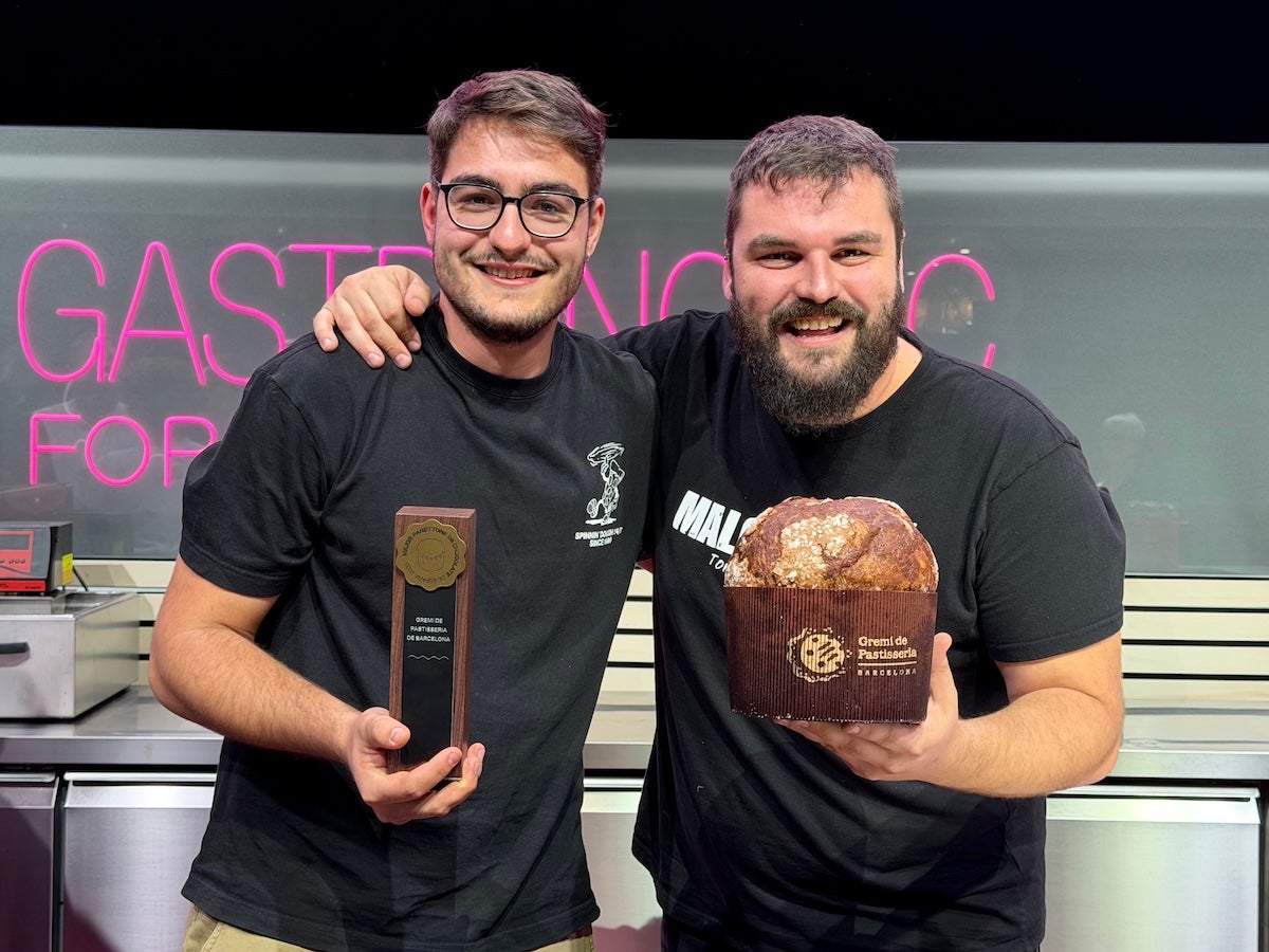 Adrià i Rafel Aguilera, guanyadors de la categoría xocolata del Concurs Millor Panettone Artesà de l'Estat 2025 | Gremi de Pastisseria de Barcelona